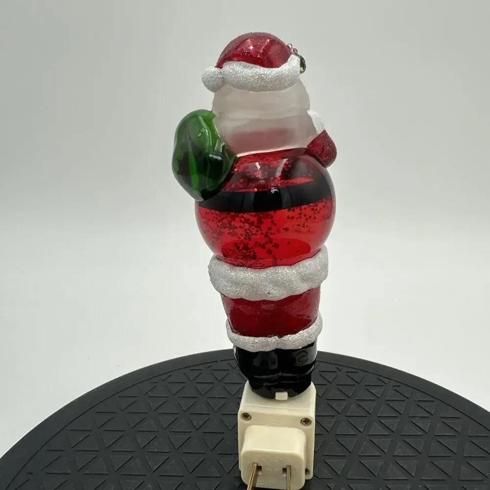 Vintage Santa Glitter Glove Plug In Night Light